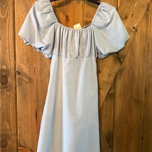 GB girls Light Blue Puff Sleeve Dress